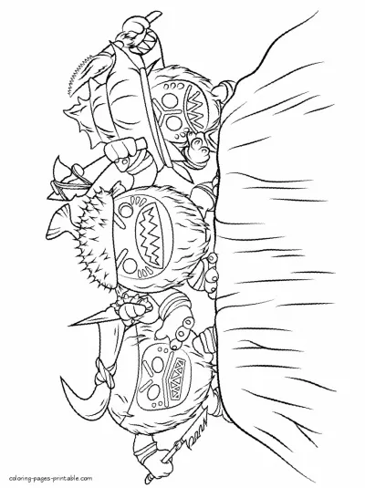 Kakamora coloring page. Moana Disney animation