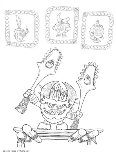 Moana characters pictures. Kakamora coloring pages