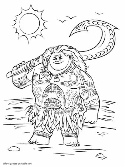 Coloring page of Maui. Moana film