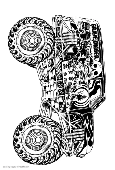Grave Digger monster truck coloring pages for boy