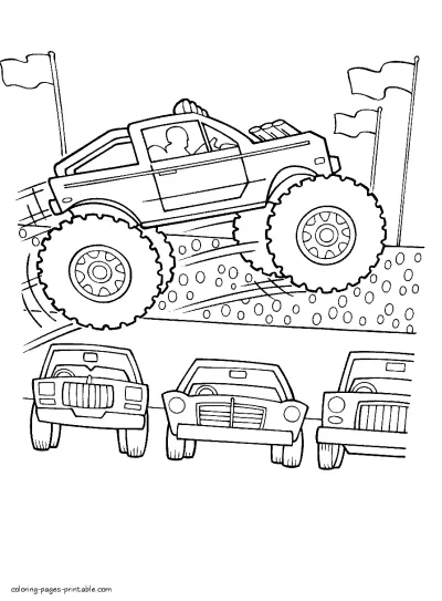 Monster truck printable coloring pages to download