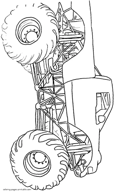Big foot monster trucks coloring pages for children