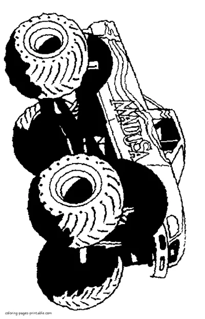 Monster car. Truck coloring pages printable