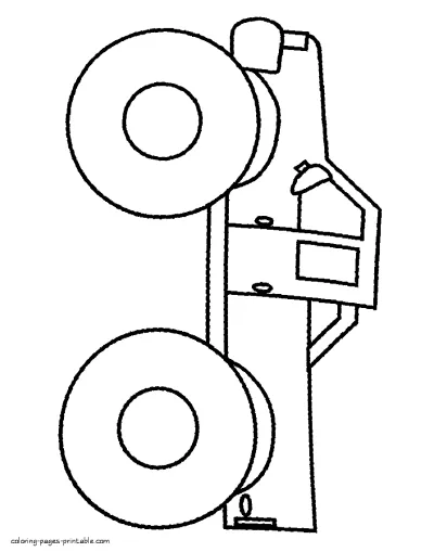 Very simple coloring page for preschoolers. Monster Truck