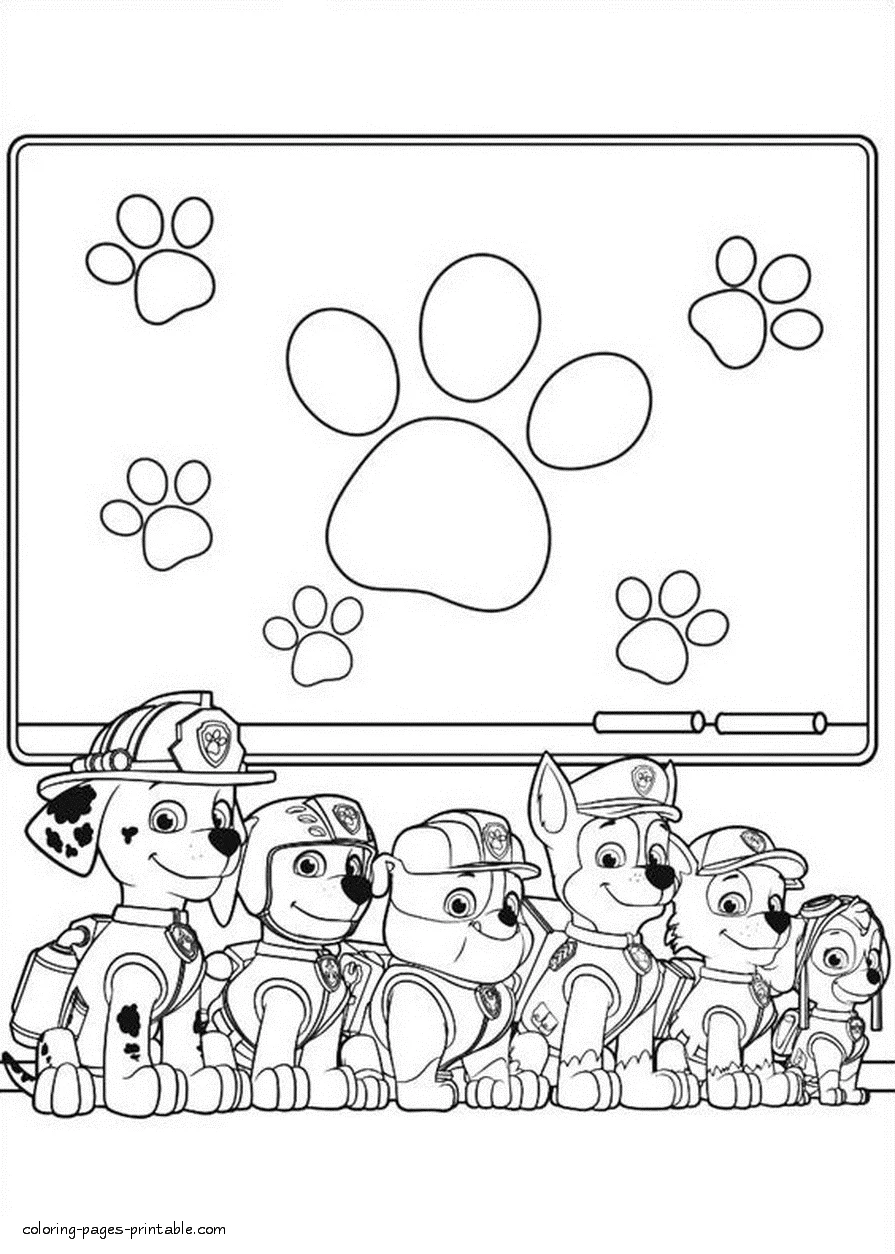 Paw Patrol free coloring pages. All heroes Paw Patrol free coloring pages