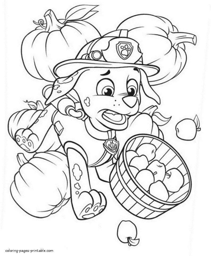 Coloring pages for Paw Patrol. Marshall Coloring pages for Paw Patrol