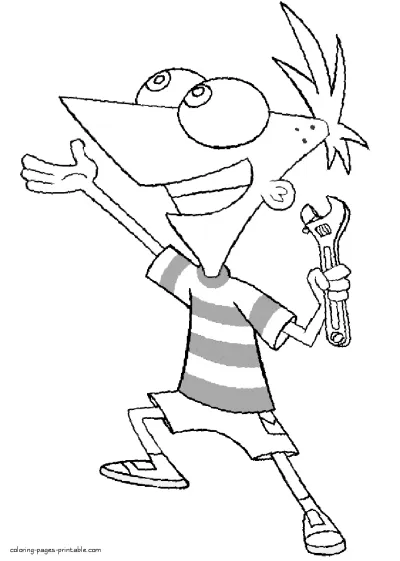 Coloring pages Phineas and Ferb for children