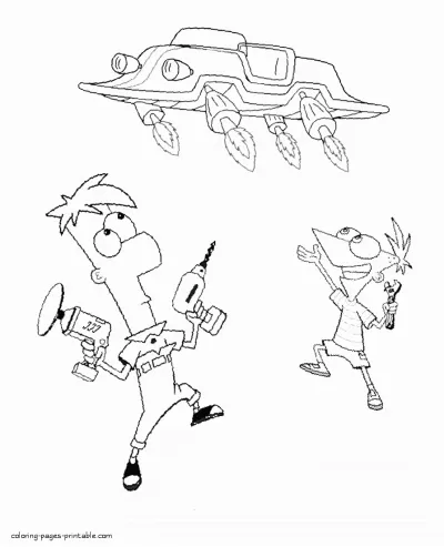 Cartoon coloring pages - Phineas and Ferb for free