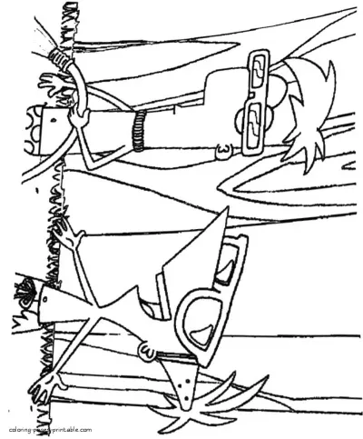 Coloring book of Phineas and Ferb summer vacation