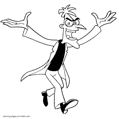 Cartoon bad characters coloring pages. Doofenshmirtz