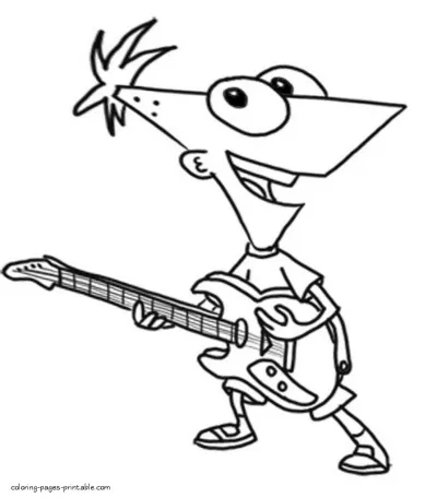 Phineas and Ferb summer vacation printable coloring page