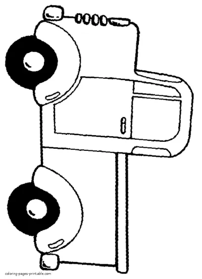 Pickup truck. Simple coloring pages for kindergarteners