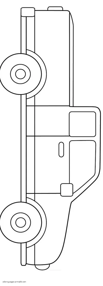 Pickup truck. Easy coloring pages for little boys
