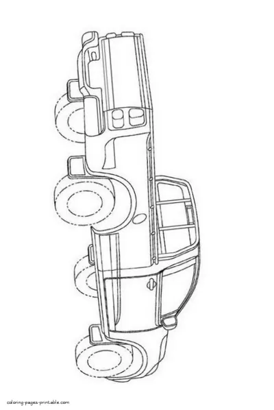 Pickup truck free coloring sheet