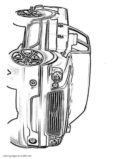 Big cars coloring pages for kids. Pickup truck