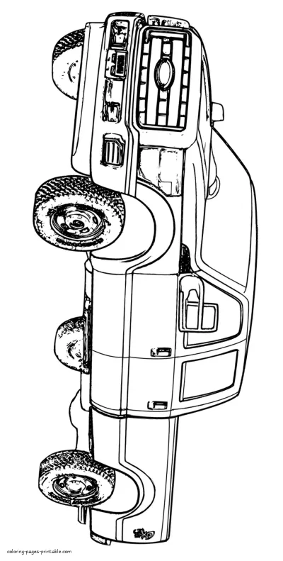 Most popular cars coloring pages for children. Pickup