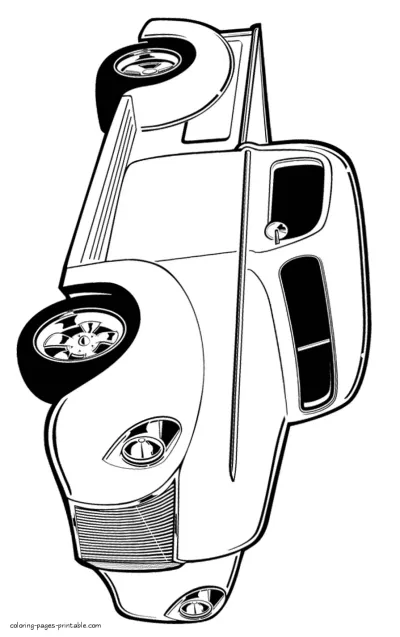 Rare car coloring page. Pickup truck