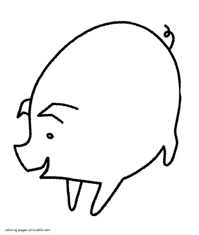 Pig coloring for preschool to print