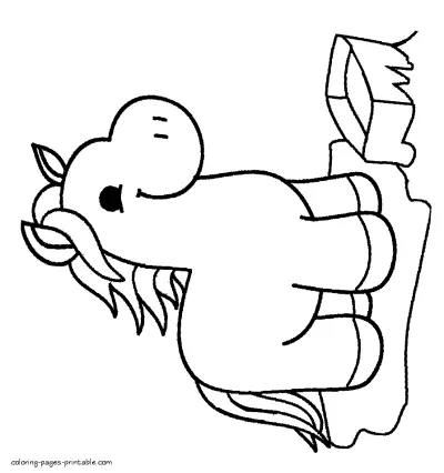 Download coloring pictures for preschoolers. Pony