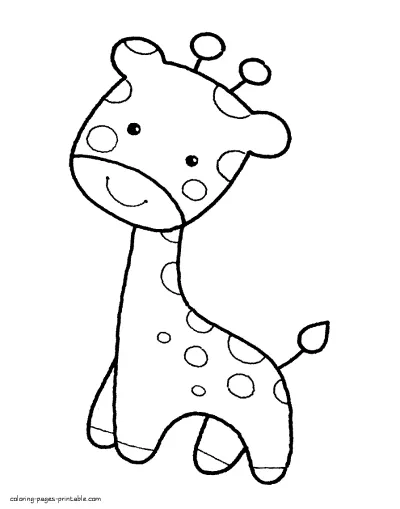Preschool printable coloring pages for free. Giraffe