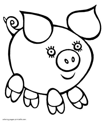 Preschool coloring page - piglet