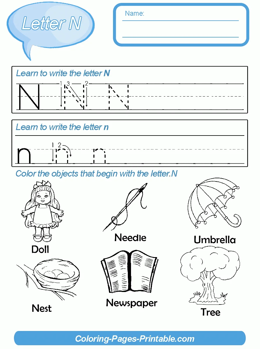 Preschool Worksheets Alphabet Preschool Worksheets Alphabet. Letter N