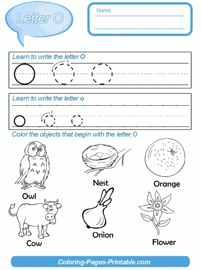 Preschool Letter Writing. Letter O