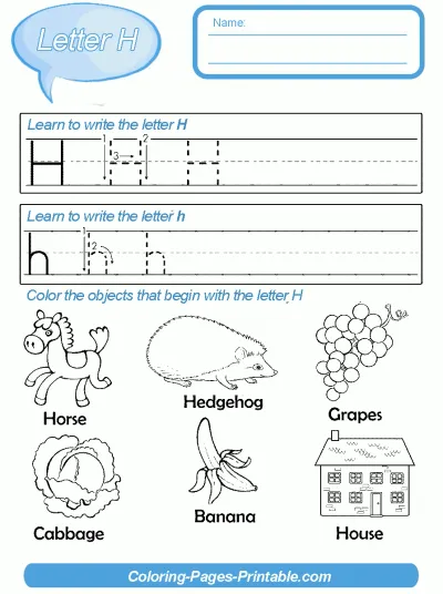 Printable Abc Letters Preschool. Letter H