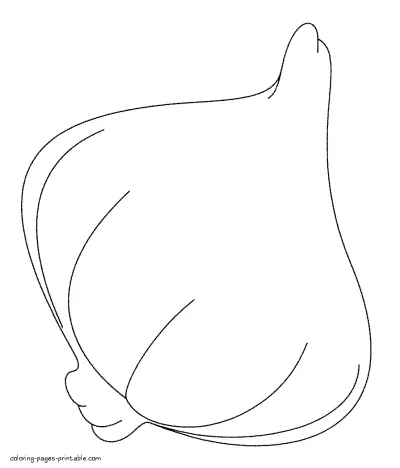 Garlic - vegetables for preschool children. Coloring pages
