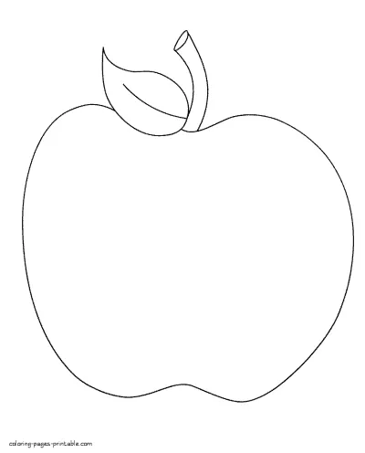 Apple fruit coloring page for preschool. Free downloading