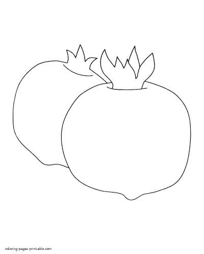 Pomegranate - fruit and vegetable coloring pages for preschooler