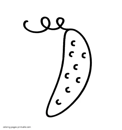 Free vegetable coloring pages for preschoolers. Cucumber