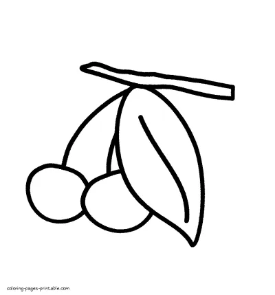 Toddlers coloring pages for 2 year olds. Cherry
