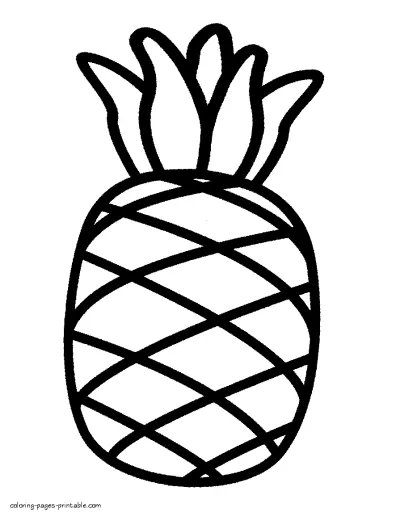 Pineapple toddler coloring pages for free