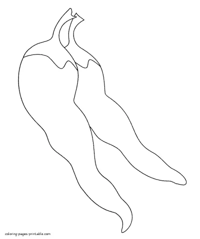Chili pepper colouring pages to print for preschool kids