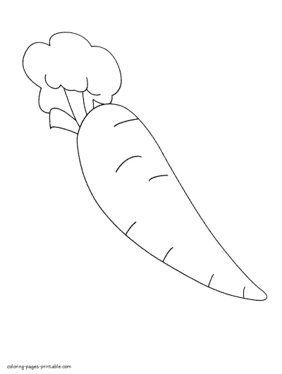 Simple colouring pages for toddlers & preschoolers. Carrot