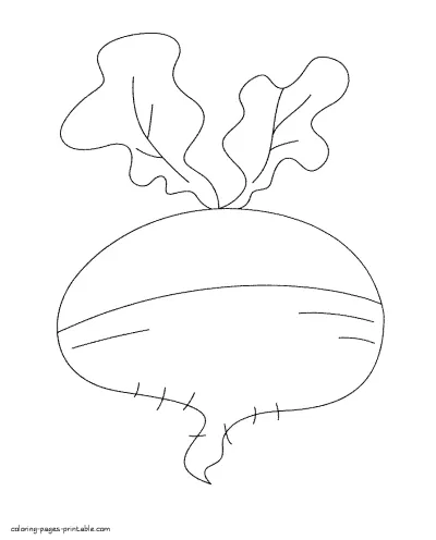 Vegetable preschoolers coloring pages. Turnip