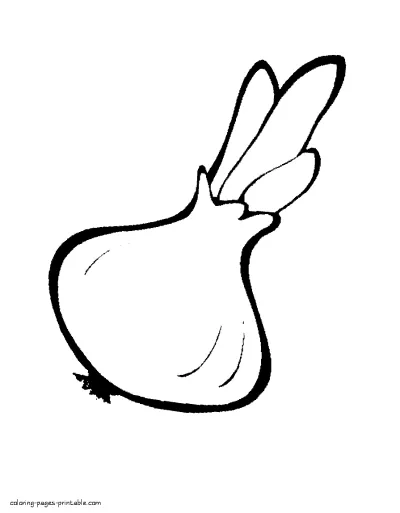 Colouring sheets for toddlers. Vegetables: onion picture
