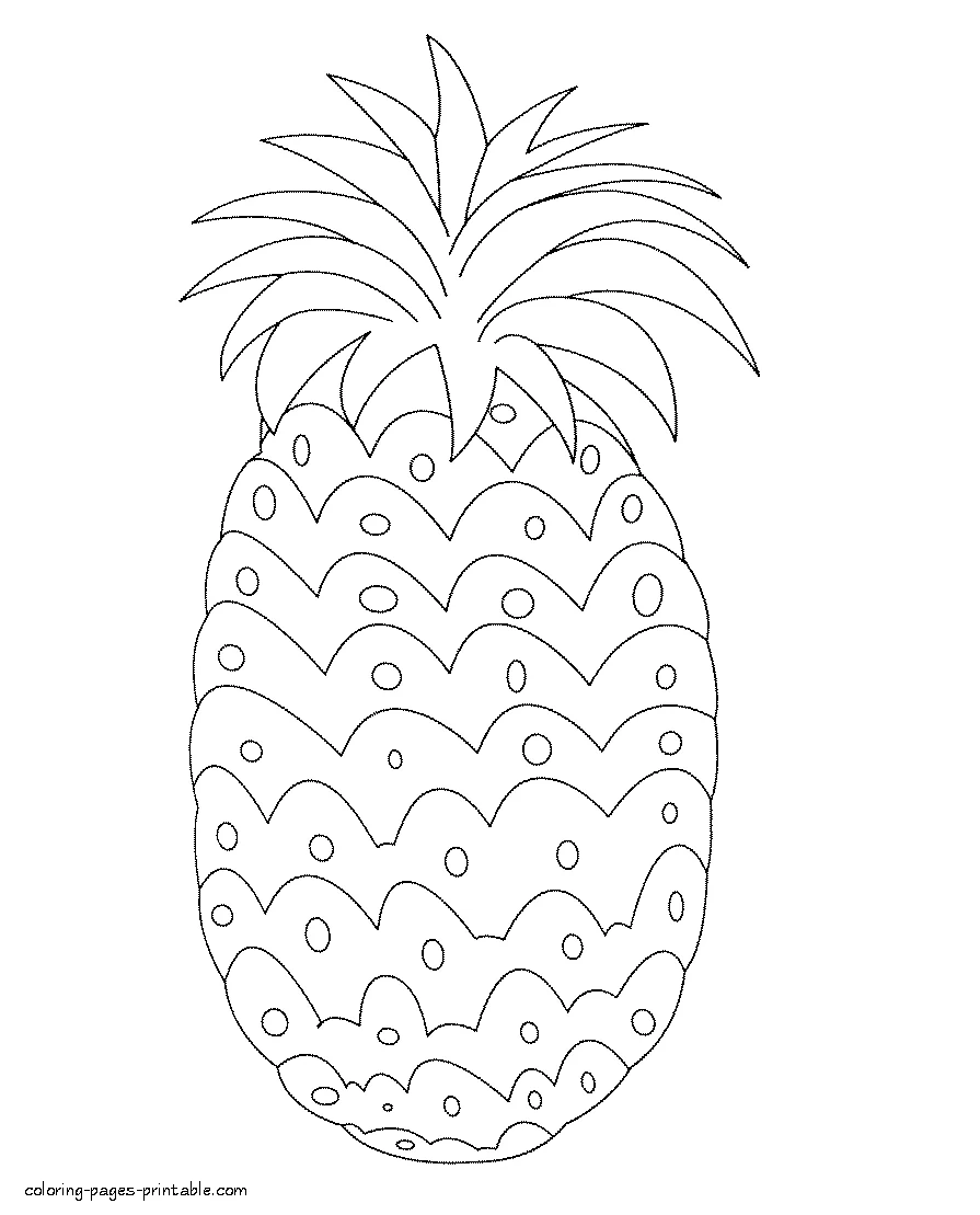 Fruits and vegetables coloring pages. Pineapple Fruits and vegetables coloring pages for preschoolers. Pineapple