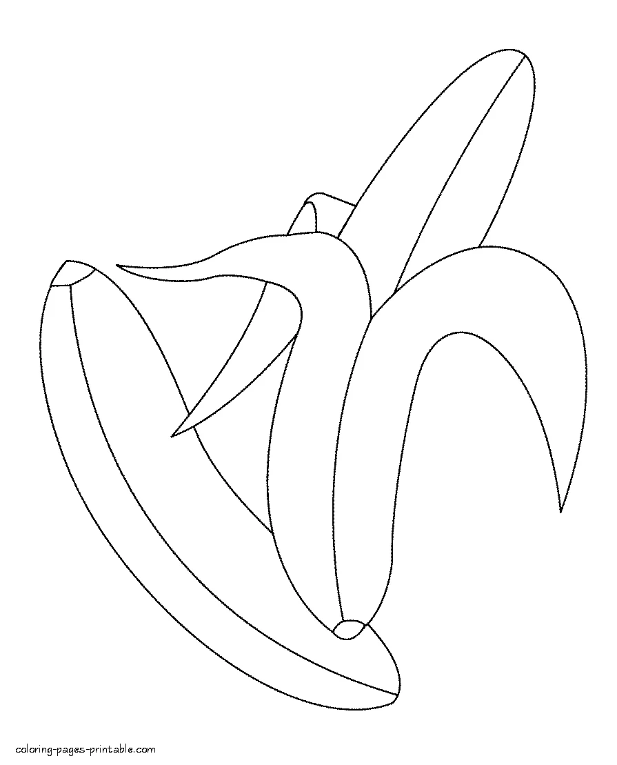 Banana coloring page for preschoolers Banana coloring page for preschoolers