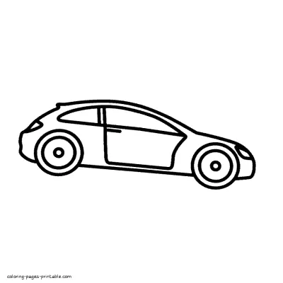 Preschool coloring book. Free car