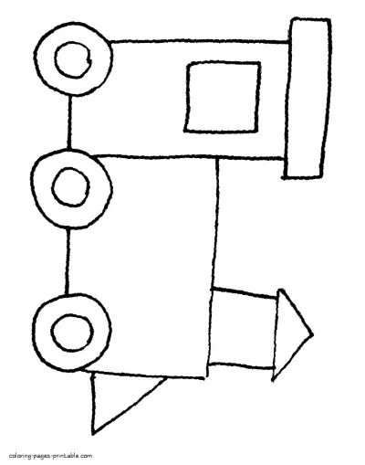 Locomotive for preschool. Printable coloring page
