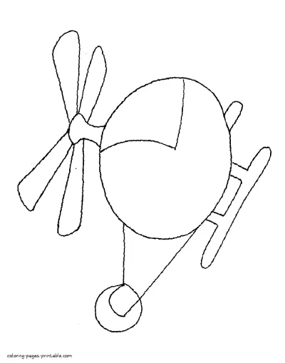 Helicopter simple preschool coloring page