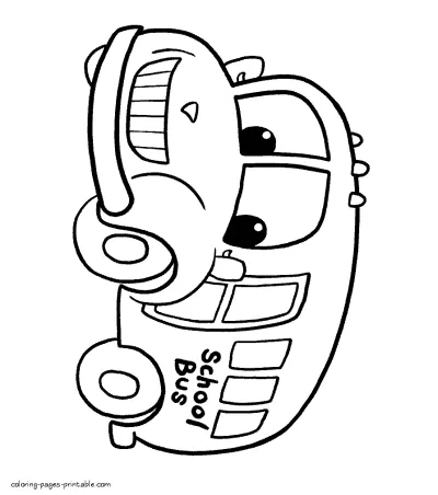 Preschoolers printable coloring pages - School bus