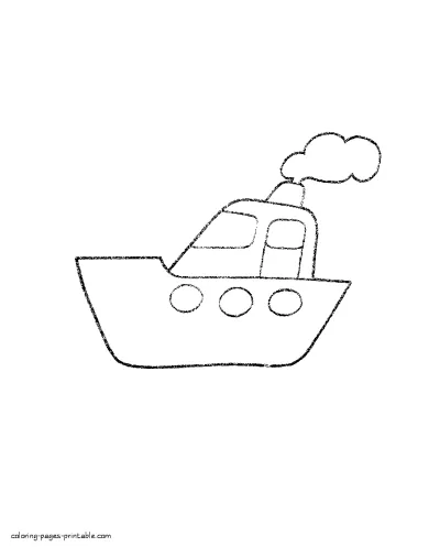 Ship coloring page for preschoolers and toddlers