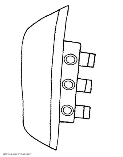 Vessel coloring page for toddlers. Marine transport