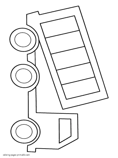 Coloring pages of a dump truck. Transportations pictures for preschoolers