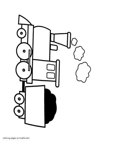 Freight train coloring page. Print this picture for preschool