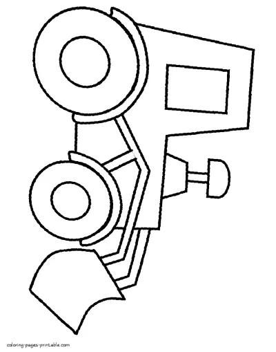 Preschool coloring. Bulldozer picture for little boys