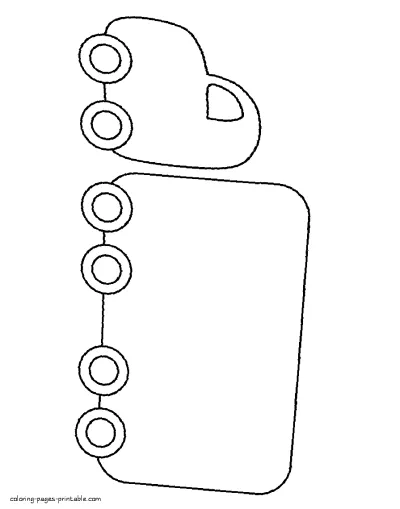 Truck for kindergarten. Very simple coloring page